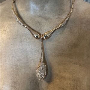 Song of Style Gold Teardrop with glass stones Necklace